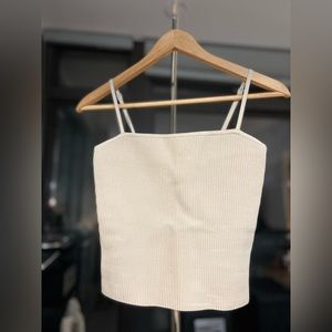 Aritzia Babaton Sculpt Knit Top - Matte Pearl